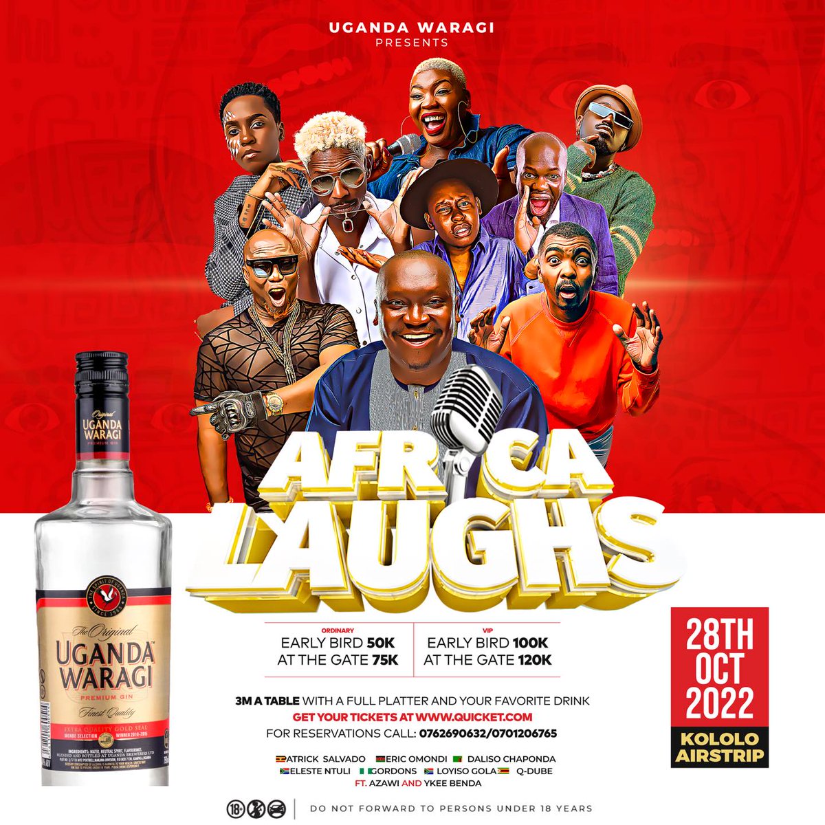 hillsfmkabale's tweet photo. The top 7 at 7 countdown till 8pm.
Which song made your day? Powered by @UgandaWaragi
It is the #TheSpiritThatBindsUs presenting #AfricaLaughs happening this Friday.
Join us and let’s have a good time because #UGLaughs https://t.co/PU9qWsiZ7T