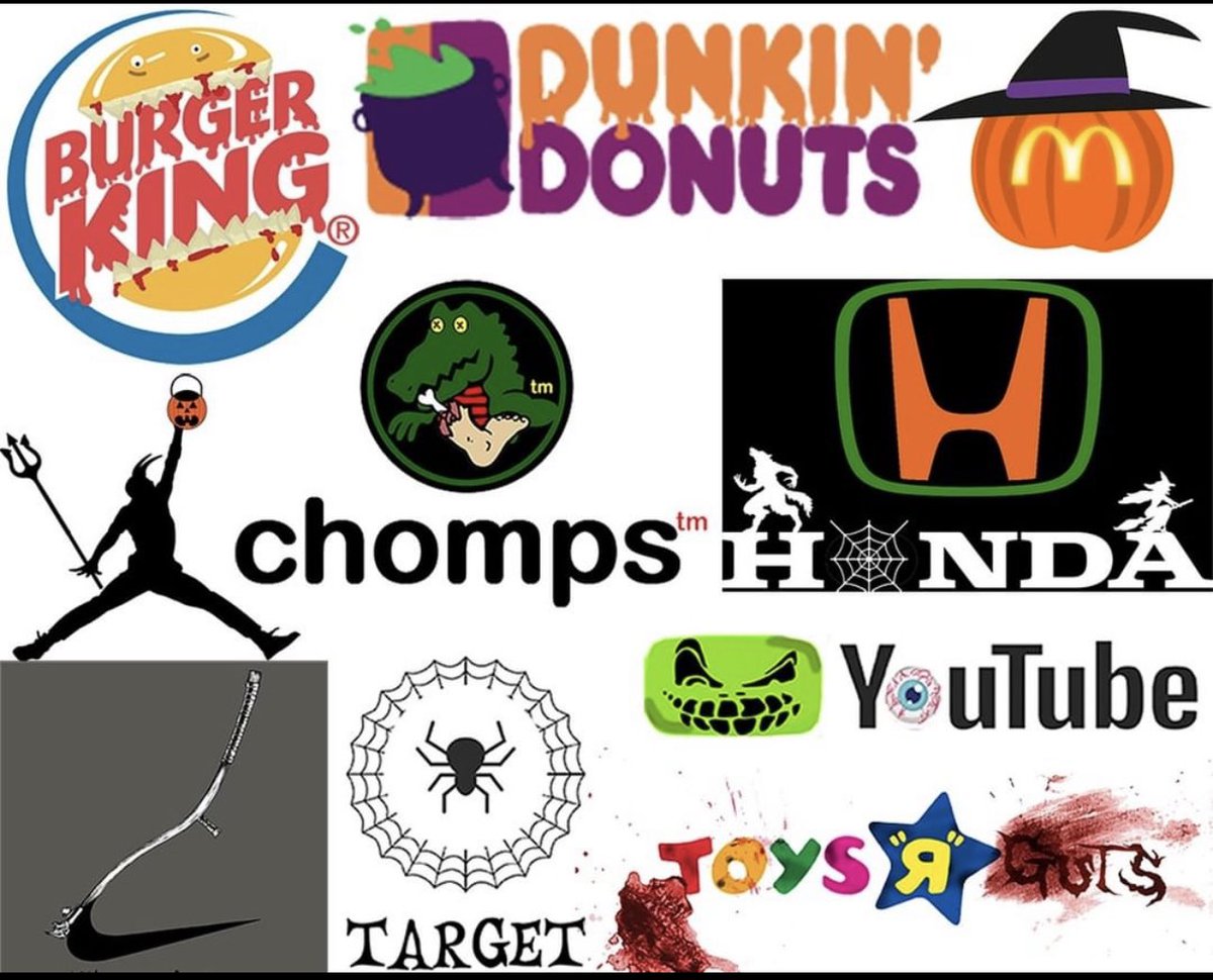Logo Redesigns - Halloween Edition Created by Graphic Design II Lab students 
-----------------------------------------
#graphicdesign #careerandtechnicaleducation #saveteranshs #adobeillustrator #adobephotoshop #logodesigner #logoredesign #design #branding #halloween  #creative
