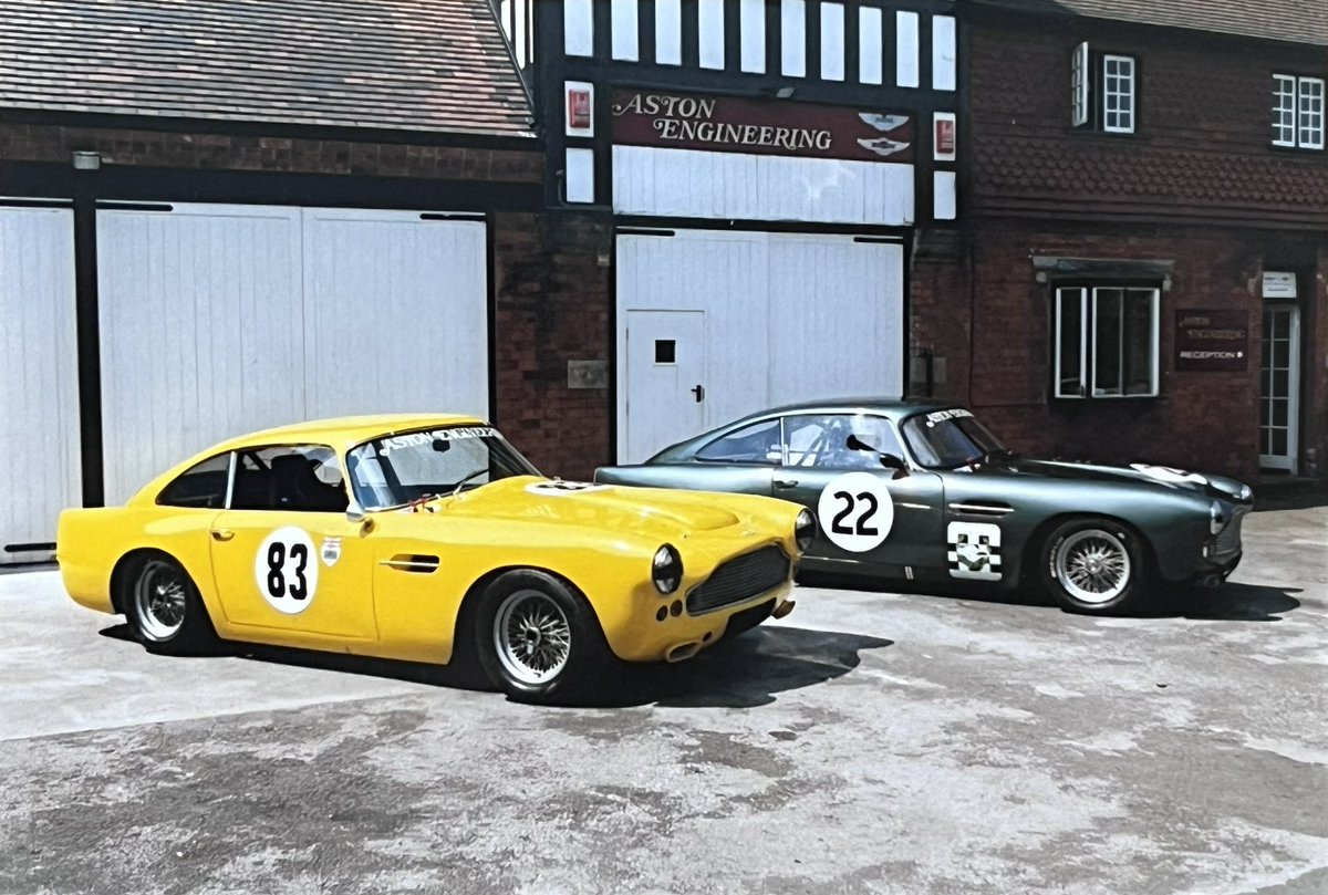 Here are a couple of the Aston Martin DB4 lightweight race cars that we successfully campaigned for many years. This photograph was taken outside our old premises is the early 00’s. 
.
. 
.
.
#astonmartin #astonengineering #astonmartinlife #db4