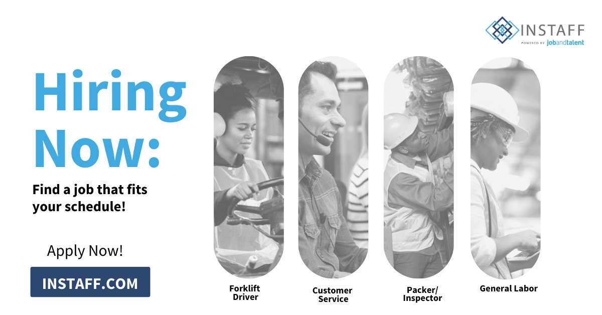 work4instaff's tweet photo. Find a job that fits YOU at https://t.co/XCriirY8Ln. We have #flexible options to suit your lifestyle. Apply TODAY at https://t.co/XCriirY8Ln. #work4instaff #hiring #applynow https://t.co/nqqd0Kp9Zg