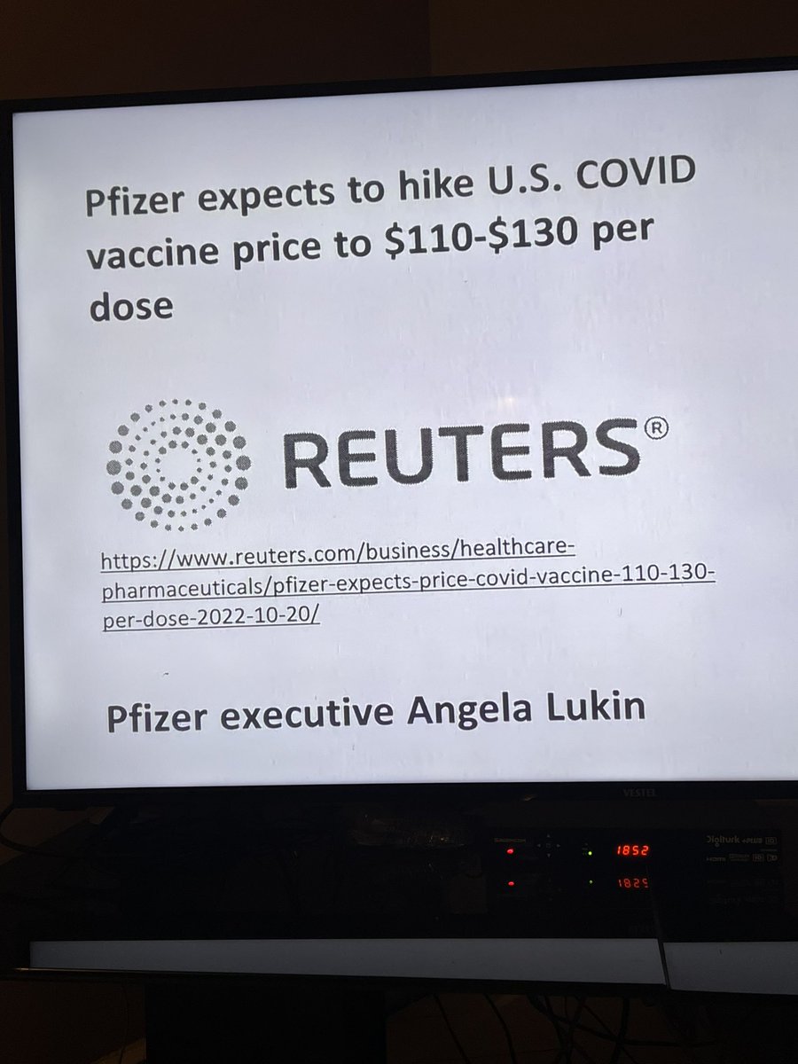 mrna “aşı”sı olanlara müjdeli haber.. pfizer aşıya zam yaptı artık bir dozun fiyatı 120 dolar.. yani üç doz aşısını olmuş birisi vücudunda yaklaşık 6500 liralık genetik sıvı var.. hadi yine iyisiniz..