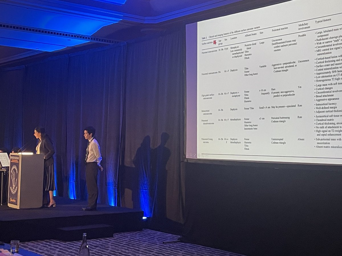 ScottBikeethan's tweet photo. ⁦@jennybencardino⁩ delivering a solid talk on a great case of parosteal osteosarcoma! #ISS2022 #batpath #radiology #osteosarcoma #pathology https://t.co/zcez5MZl2v