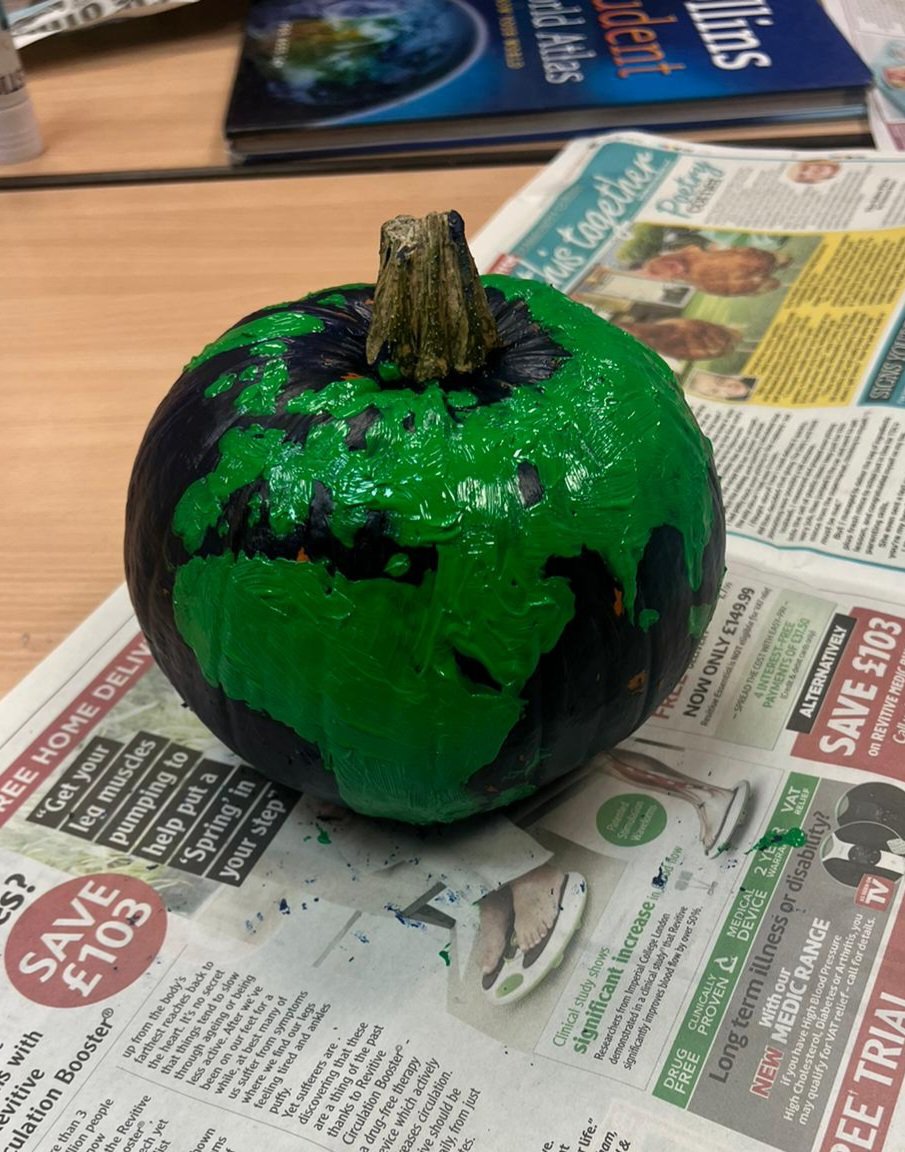 Fantastic 'Global Pumpkins' made by Year 8 in Humanities Club after school today. Da Iawn!🎃🎃🎃