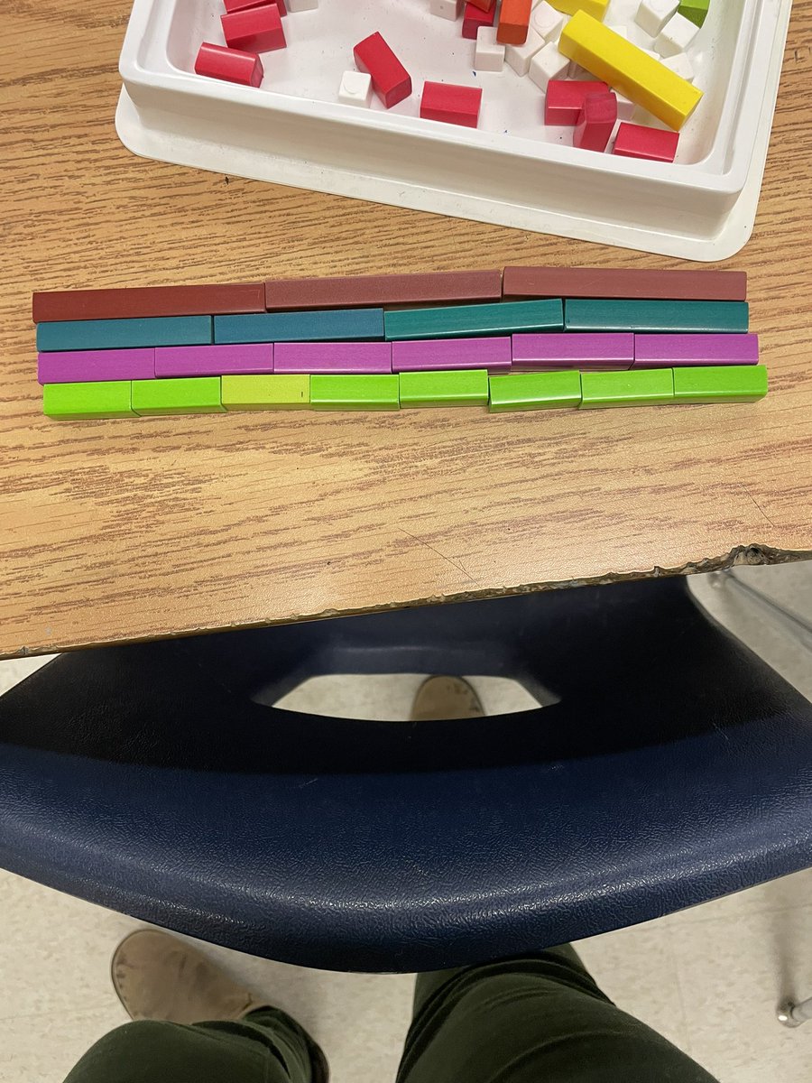 livetoteachABC's tweet photo. Today we’re exploring multiplication with Cuisenaire Rods! @scdsbmath @SCDSB_Schools @WHDayES #mathematics #learning #teaching #collaboration #growing #grade3 #grade4 #multiplication https://t.co/FjgPD9FeZ3