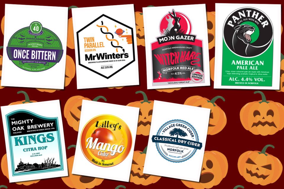 Lollards_Pit's tweet photo. Starting line up this week, more coming soon 🎃
Beer Board: https://t.co/NIqIirzftq
@WoodfordesBeer #oncebittern @wintersbrewery @moongazerale #witchhare @Pantherbrewery @MightyOakBrew @lilleyscider @VGcider
#RealAleFinder @NorwichBeerFest @NorwichPubs https://t.co/fchcfj2Ixy