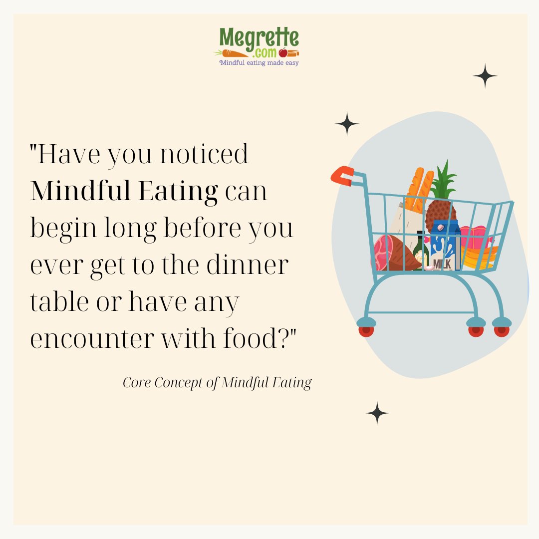 Many clients think that Mindful Eating happens only during the meal, but you know as a healthcare professional that this isn't true! It takes time to gather, plan and prepare meals. How do you talk about mindfulness outside of the meal with your clients?
