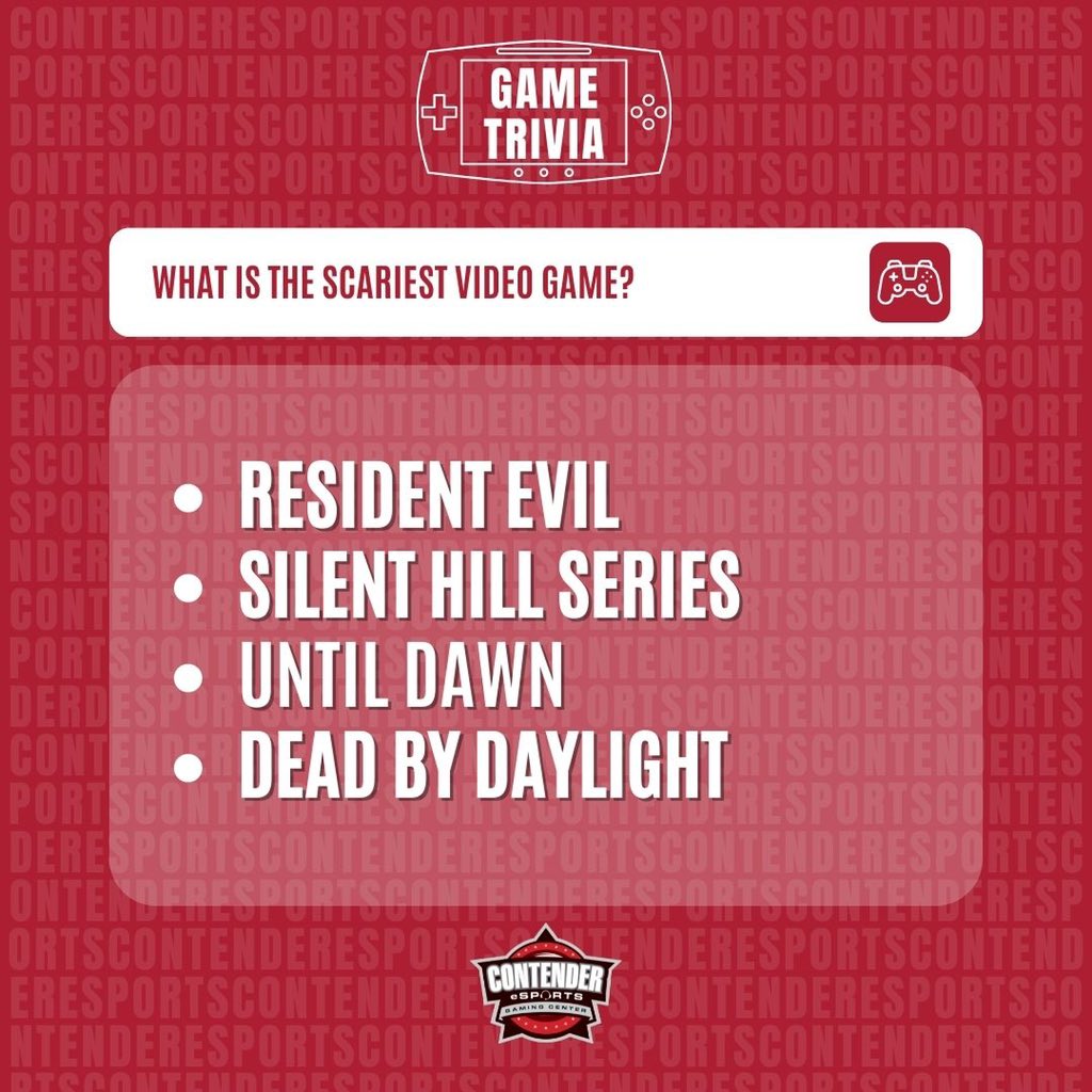It’s time for #TriviaTuesday! 

What is the scariest video game?
(Of course this could be matter of opinion 🤔)

#gametrivia
