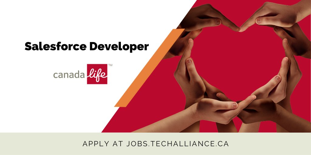TechAlliance's tweet photo. Salesforce Developer wanted at @canadalifeco
Duties include:
➡Design and build experiences in Salesforce Communities
➡Ensure code follows industry standards
➡Write unit and integration tests
Apply at https://t.co/zOfP5Zr4yv
#TechAllianceJobs #LdnOntJobs https://t.co/ZB4MiWisuy