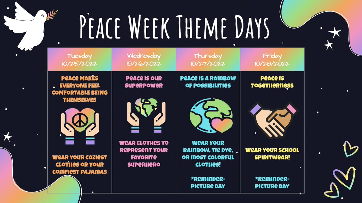 This week at Ben Franklin we will be celebrating Peace Week!  Join in spirit days and focus on bringing peace to the world, to your community, to your school, and to yourself! <a href="/BenFranklinES/">Ben Franklin School</a>