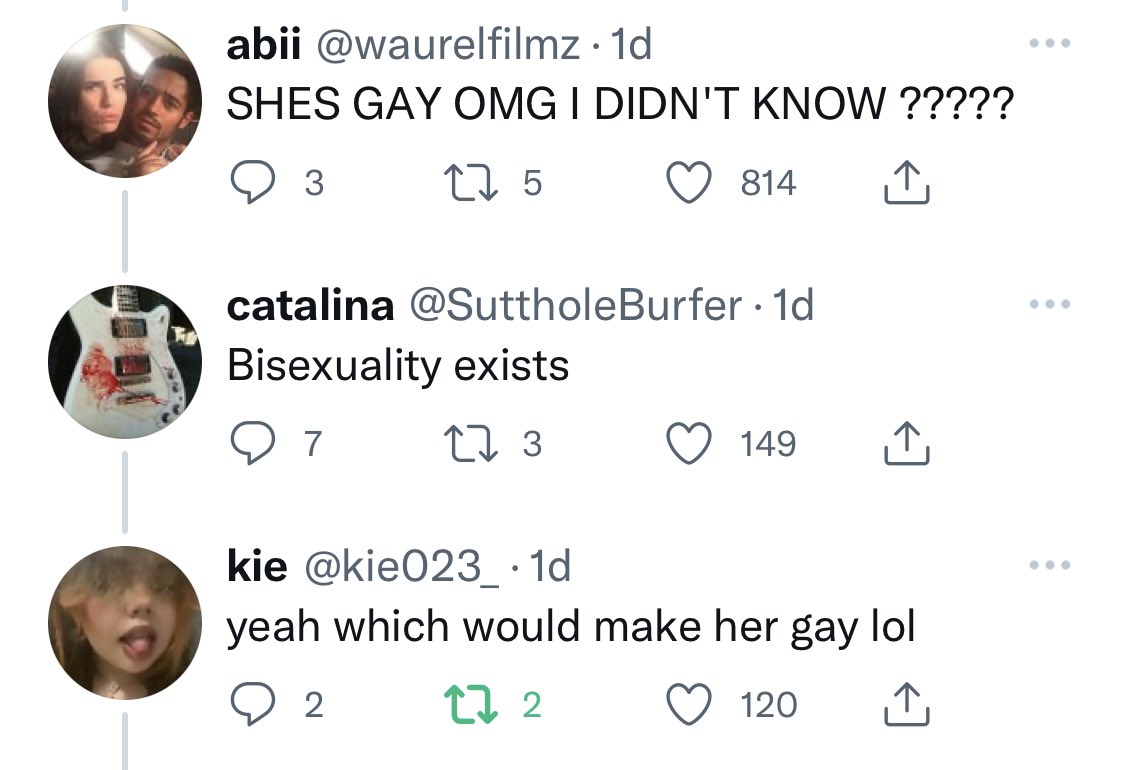 StopBiphobia's tweet photo. @mincemeep @kie023_ @SuttholeBurfer @waurelfilmz @lgbtzenin There’s nothing wrong with people using gay to refer to homosexual elements of their sexuality. “yeah I’m so gay when I’m drunk” or “I’m in a gay relationship right now” are not the same as straight up labeling a bi person as gay. That’s not what’s happening here: https://t.co/IpSLoj8AjT