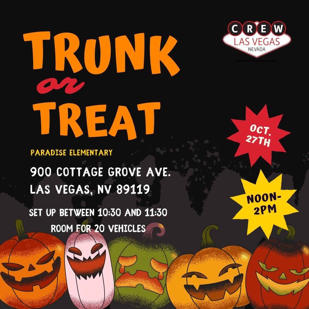 There are still spots left for our #trunkortreat on Thursday for the students at Paradise Elementary School. 

Please visit our website at crewlv.org to register. 

#crewlv #cre #crewomen #golf #joinourcrew #supportyourcrew