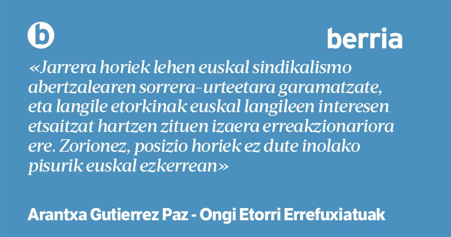 ✍🏻 Jose Mari Esparza Zabalegiren 'Migrazioa? Ez, mila esker' iritzi artikuluari erantzun dio Ongi Etorri Errefuxiatuak plataformako Arantza Gutierrez Pazek. Irakurri osorik hemen:

labur.eus/berria_gutierr…

<a href="/oeebizkaia/">Ongi Etorri Errefuxiatuak Bizkaia</a> <a href="/ArabaOee/">OEE Araba</a> <a href="/OEEgazteak/">OEE gazteak</a>