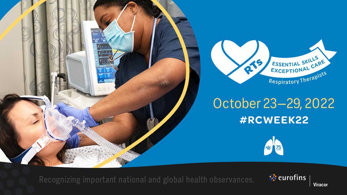 eurofinsviracor's tweet photo. Oct. 22-29th is Respiratory Care Week. #RCweek2022
Learn how our multiple pathogen respiratory panels deliver actionable information to help treat your patients faster. ⏱️ 😮💨 https://t.co/mwTp7ZA72a
More #RCweek info 👉 https://t.co/PKxLpCX3BK
#RSV #RSV2022 #FluSeason #FluShot https://t.co/yUSbHpVssJ