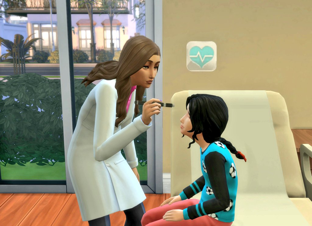 _LizDoesThings's tweet photo. Another day of doctoring for Leila, but one of her patients looked familiar! 👀
Her little sister Desiree was feeling sick 🤒
Luckily, Leila was able to get her all fixed up 🩺💜

#TS4 #TheSims4 #Sims4 #TheSims https://t.co/Z7IqRSo5Fq