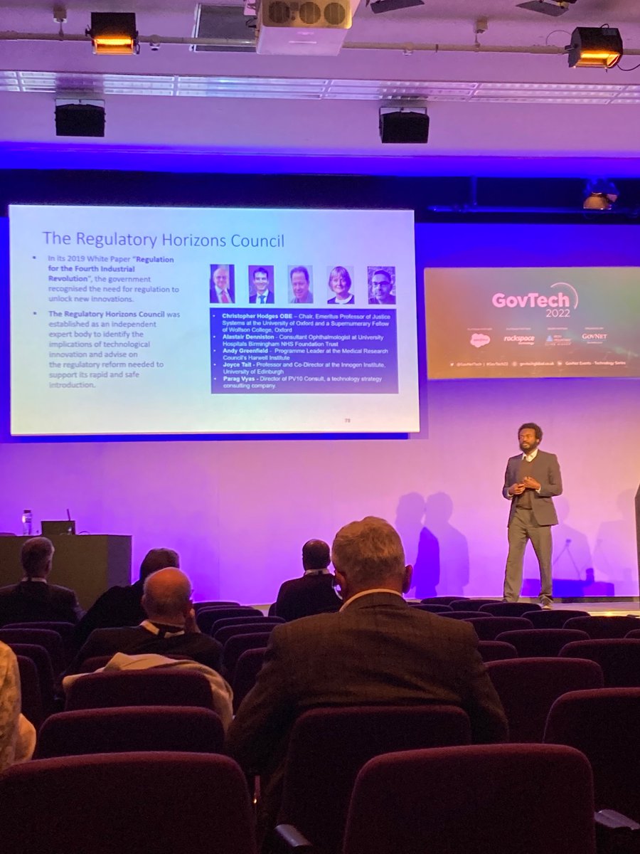 RHC_UK's tweet image. We attended #GovTech22 @QEIICentre exploring challenges and successes of implementing emerging technologies in the #publicsector, attending a key session on the use of #technology in #regulation.  
We also had an exhibit stand showcasing our work and welcomed ideas for Tranche 3!