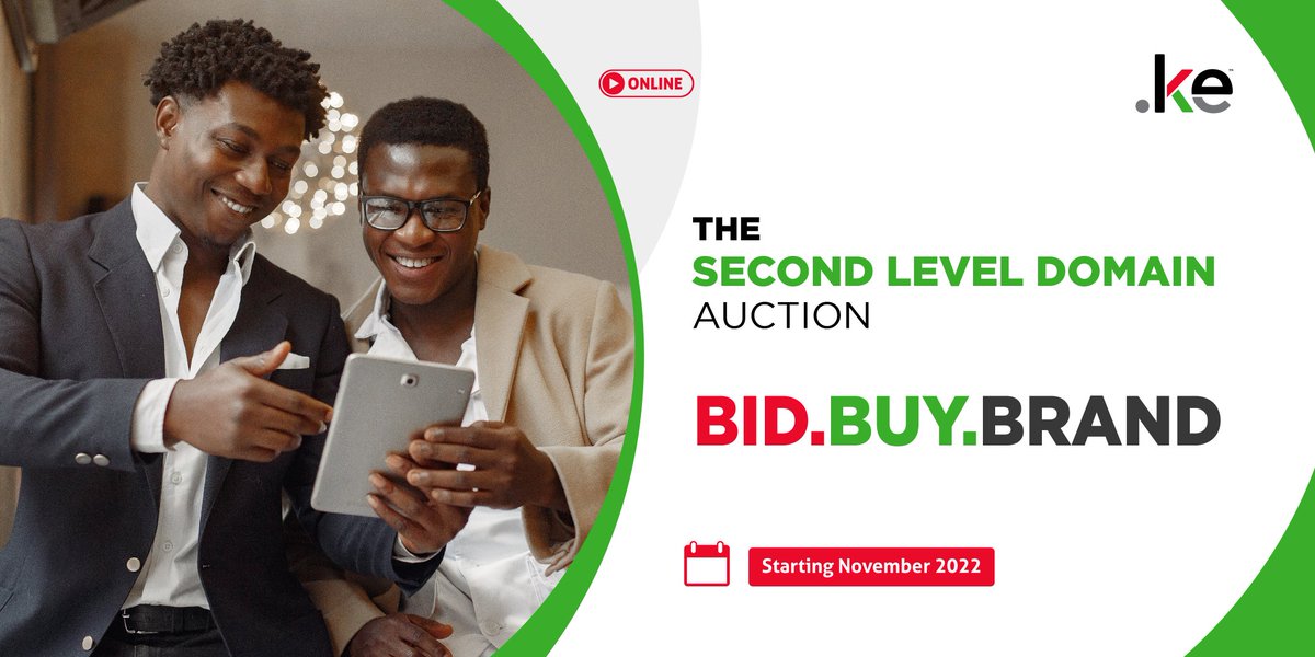 KenicTLD's tweet photo. Bid. Buy. Brand. This is your chance to solidify your online presence.
See the Premium Second Level Domain Names up for bidding starting November 2022 👉 https://t.co/y4FCaV0ihb
#KEAuction #DomainAuction #PremiumDomains #KnowYourDomain #DotKe https://t.co/1BJOMAaq1T
