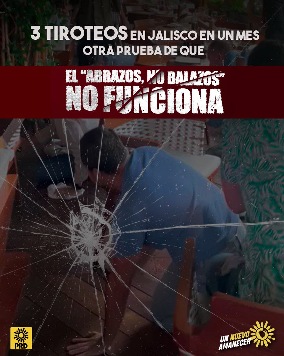 PRDMexico's tweet photo. Mientras más digan que “la estrategia de seguridad pública funciona”, más pruebas salen para contradecirlo. Los #AbrazosNoBalazos es un fracaso más. #RealidadVsOtrosDatos https://t.co/85XEHG0hx3