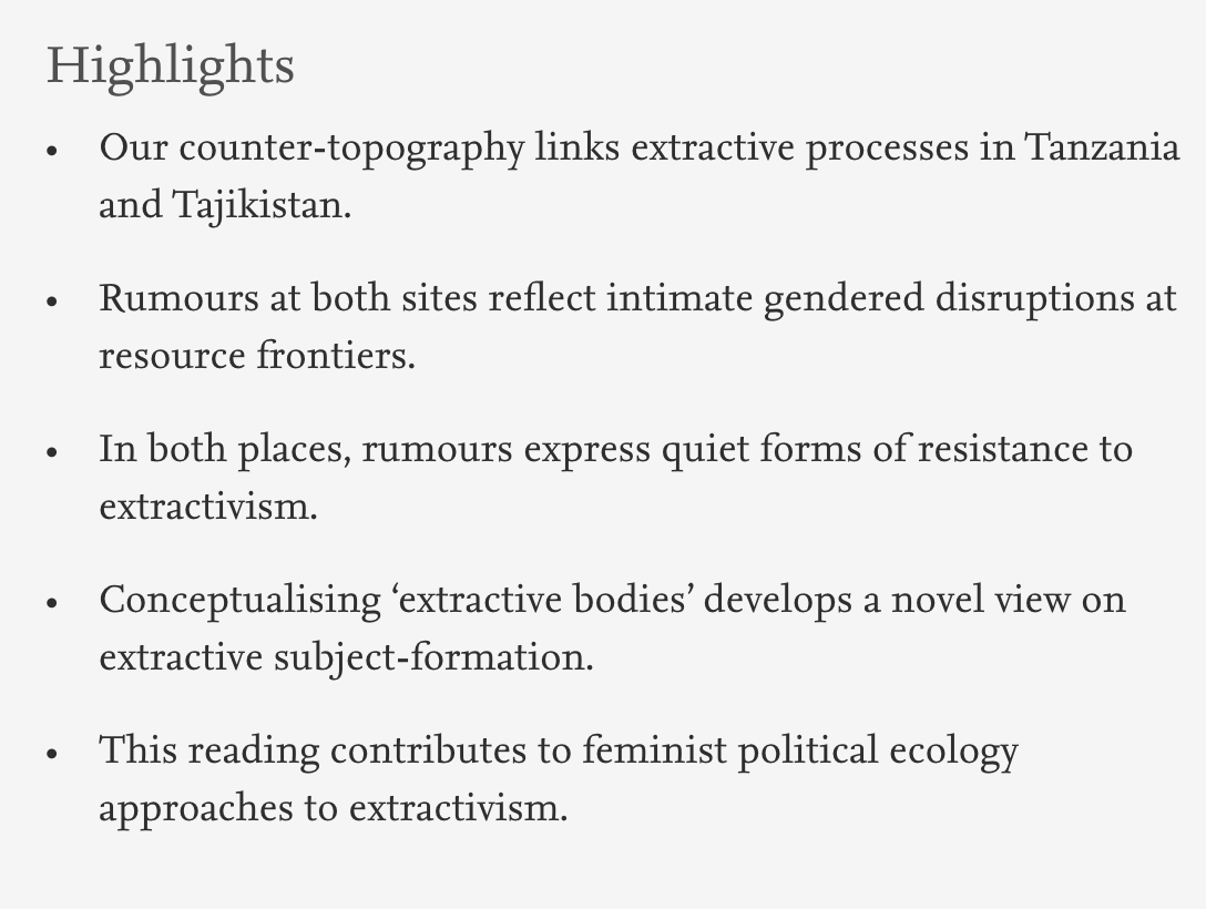 NegarBehzadi's tweet photo. Glad to see the fruit of a long writing collaboration with @StephPostar out in #Geoforum . Our article "'Extractive bodies': A feminist counter-topography of two extractive landscapes" brings our ethnographic research together, and is in open access here: https://t.co/ERzzF810O8 https://t.co/Py5gtkC3JK