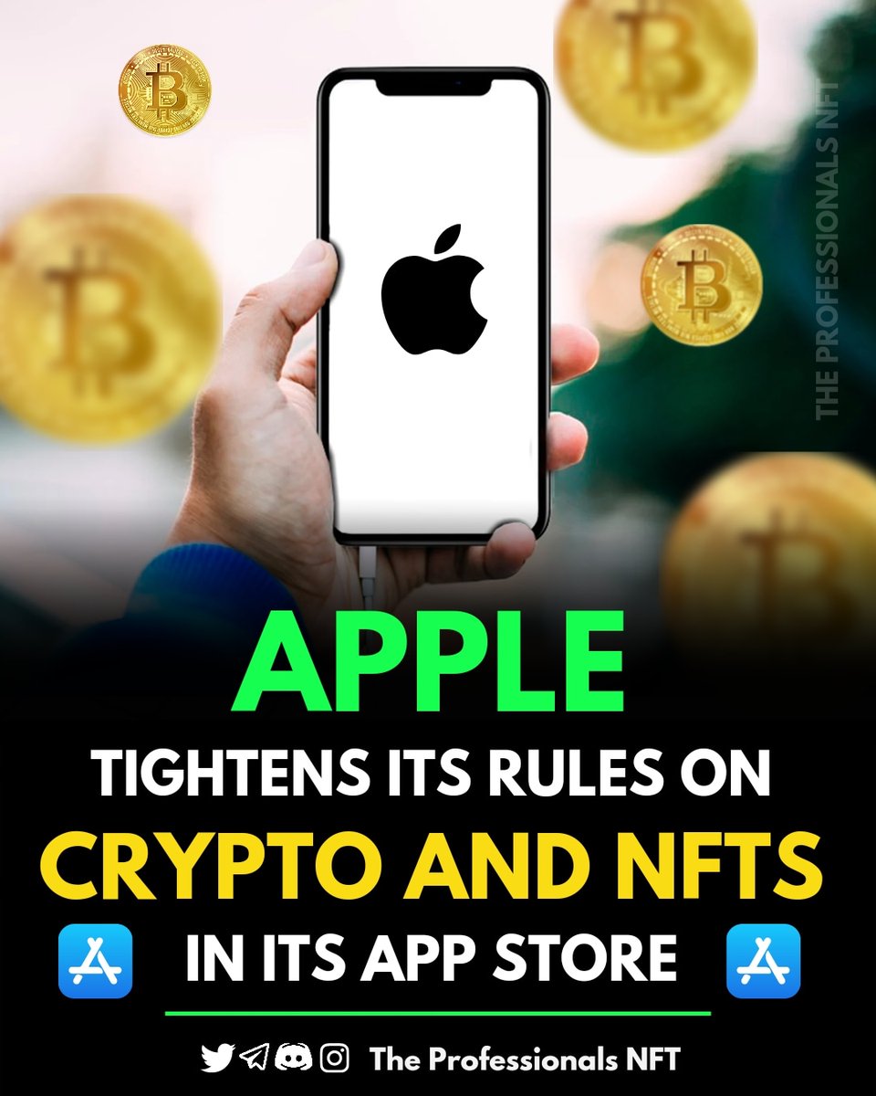 TheProfNFT's tweet photo. ➡️Apps can offer services to sell NFTs and sell services related to them, so long as they use Apple's in-app purchases.

➡️All of this means that any sort of trading service of NFTs must use Apple's controversial in-app payment mechanism.

Follow 👉 @TheProfNFT https://t.co/jP8gA5NAiS