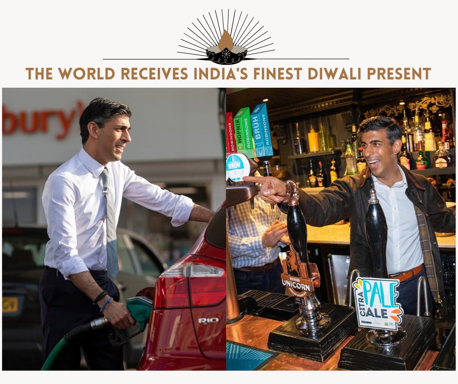 FollowY82060741's tweet photo. Biggest #proudmoment for 🇮🇳 #India, Indians, and #Indian Origins are not just #CEOs of #GlobalFortune500companies but now Leading #Government too! @RishiSunak becomes the 1st #PrimeMinister of the #UnitedKingdom 🇬🇧 of #Indianorigin on an #auspiciousday of #Deepavali🪔🎆 #diwali https://t.co/QgYG8pJ5HH