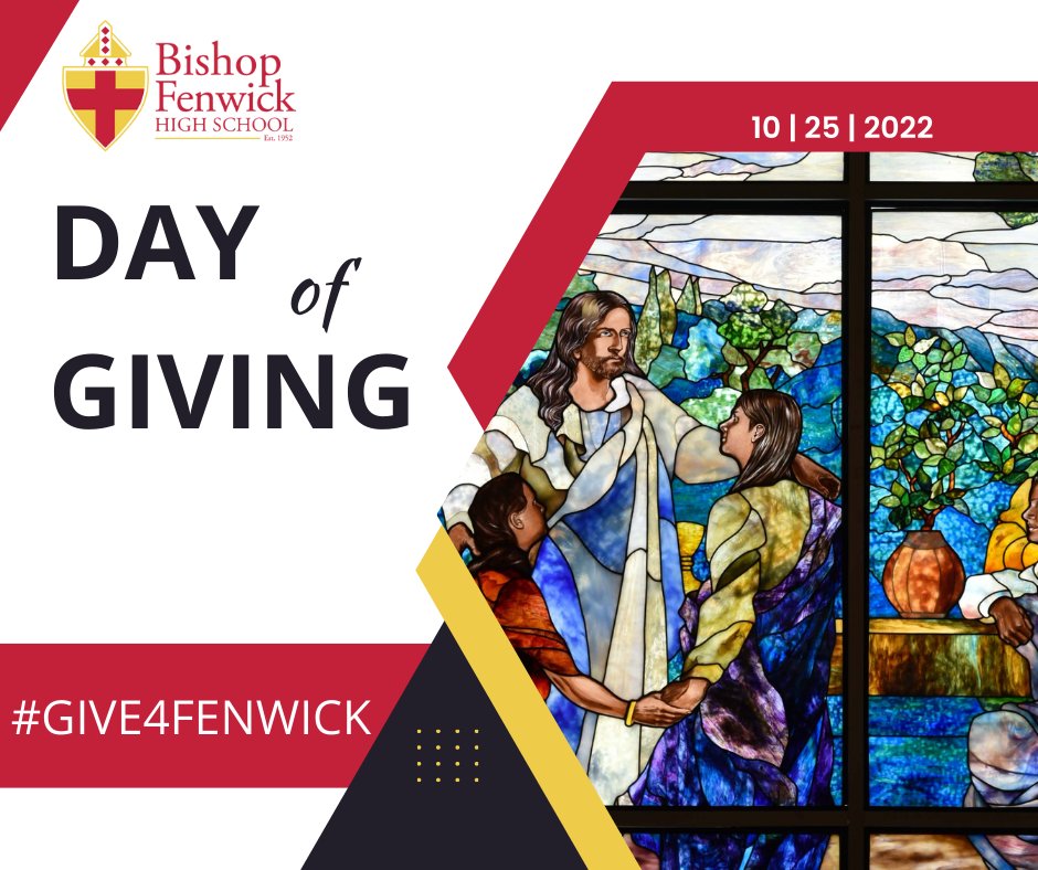#GIVE4FENWICK   
Generous donations help our Falcons improve themselves through faith, academics, athletics, and more. Any gift made today counts toward our annual Day of Giving effort and the $100,000 gift match. To make a gift, please visit bit.ly/3sixzRD.