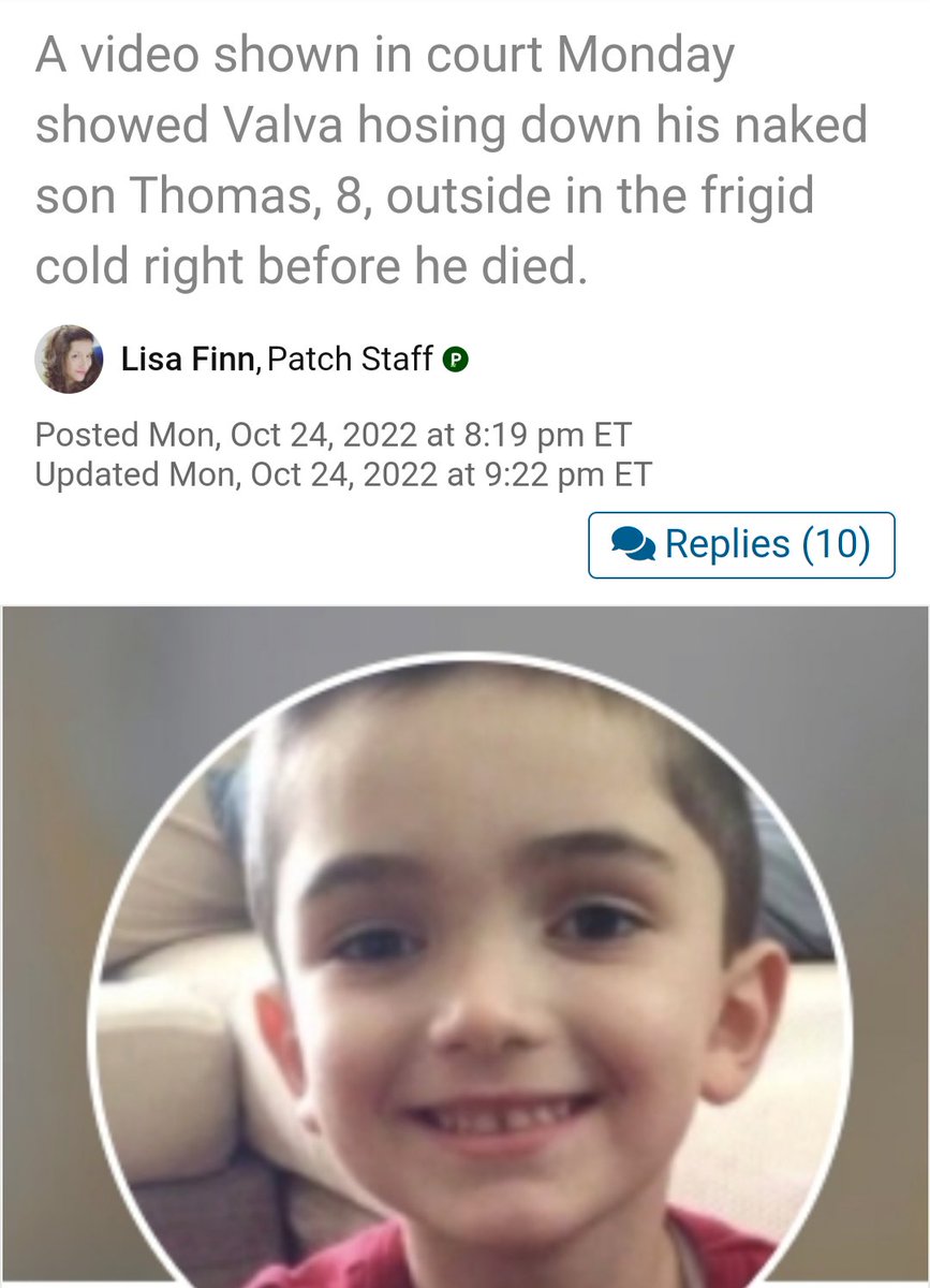 IhoPwaitress74's tweet photo. Michael Valva trial: Video shown of Valva hosing down naked son Tommy outside in 19 degree temperature shortly before Tommy died.
This certainly proves "depraved indifference" required for the 2nd-degree murder conviction.
#JusticeForThomasValva https://t.co/LYGzmhdwE6