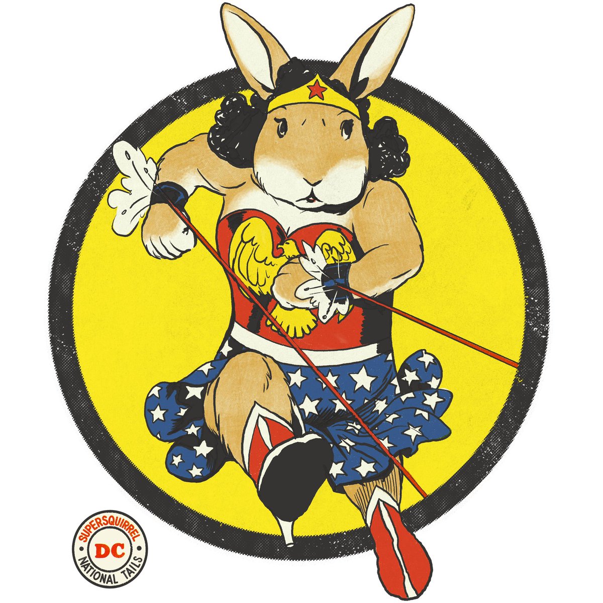 RealMarvelTails's tweet photo. At last in a world torn by the hatreds and wars of males, appears a female to whom the problems and fears of males are child’s play! Wonder Wabbit! #marveltails #dccomics #comicart #animalart #superhero #goldenage #goldenagecomics #wonderwoman #rabbit #bunny https://t.co/2mjL64yiQl