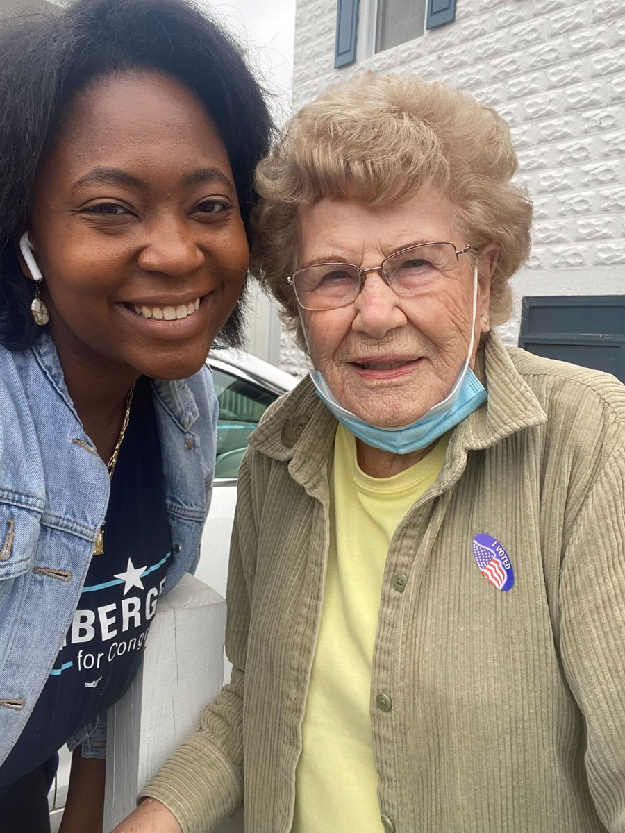 Elsie Garrison — a Dumfries resident since 1942 — will turn 101 in November. She voted at the new Dumfries early voting location, which opened today! I am so honored to have her support. #SpanThe7th