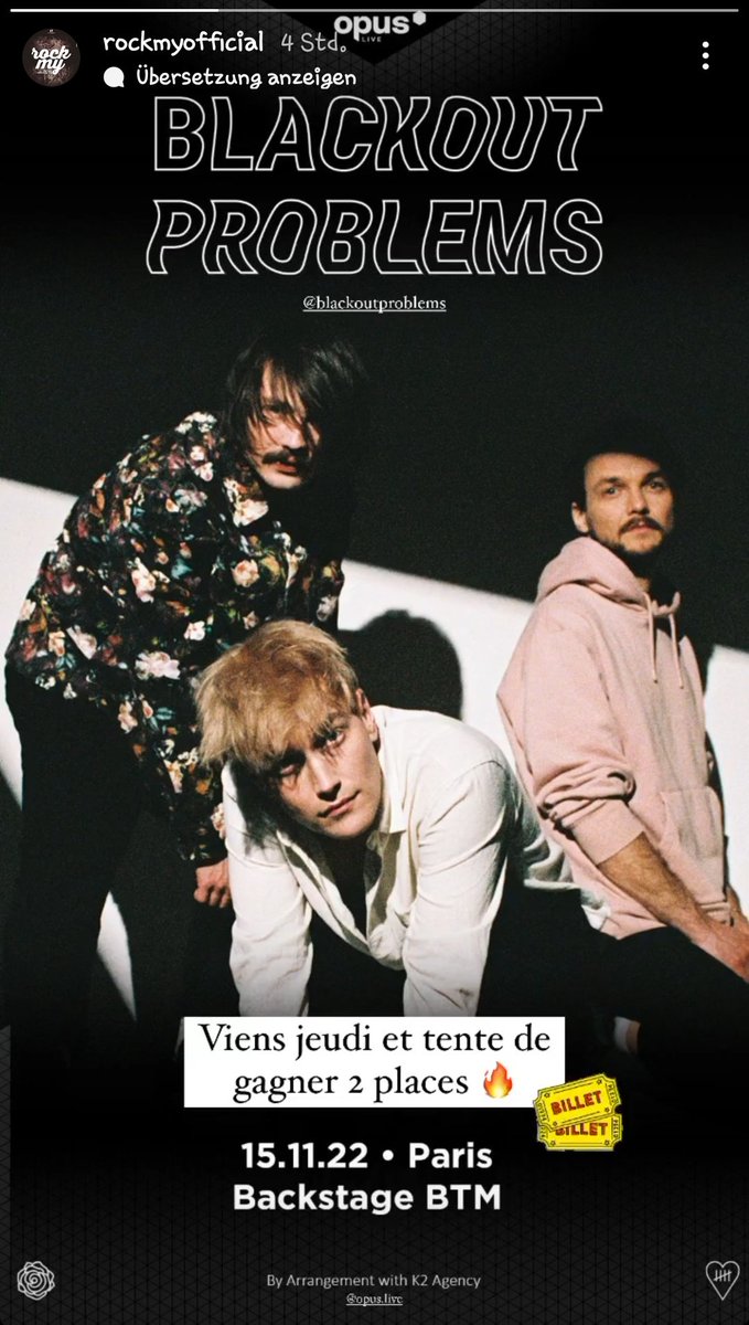 BlcktPrblms_T's tweet photo. https://t.co/FgdmnFatDP 🇨🇵 ->
"Come Thursday and try to win 2 tickets” 🇬🇧
"Kommt am Donnerstag und versucht 2 Tickets zu gewinnen" 🇩🇪
#BlackoutProblems #DARKTour 🖤🕊 https://t.co/p3r4GdZEp0