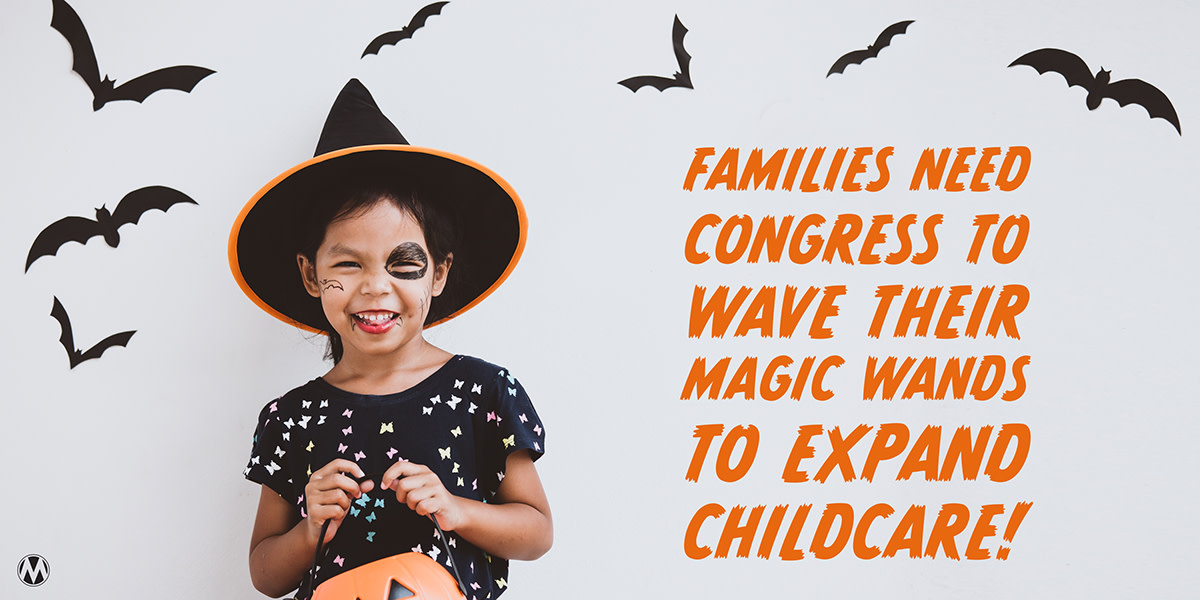 Halloween is quickly approaching, & the spookiest thing this year is that Congress keeps ghosting us #childcare solutions! TAKE ACTION W/ US: sign our petition to tell Congress they must take action to fix our nation's childcare crisis! moms.ly/3TseaJK #SolveChildcare