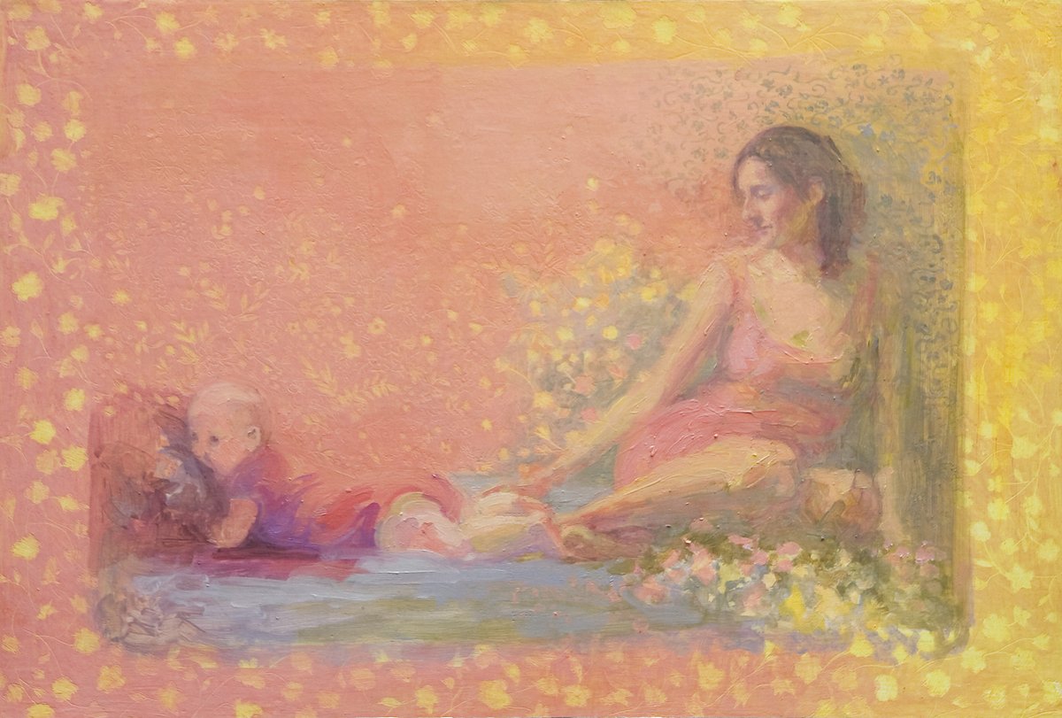 atriumgallery's tweet photo. "Cati y Ana" by Paula Cecchi

A tender moment of mother with child is depicted using a media of egg and oil on MDF. The texture and mottled background produce a subtle and soft appearance that is quite interesting and contributes to the mood of the work. https://t.co/RcDxSrbA79