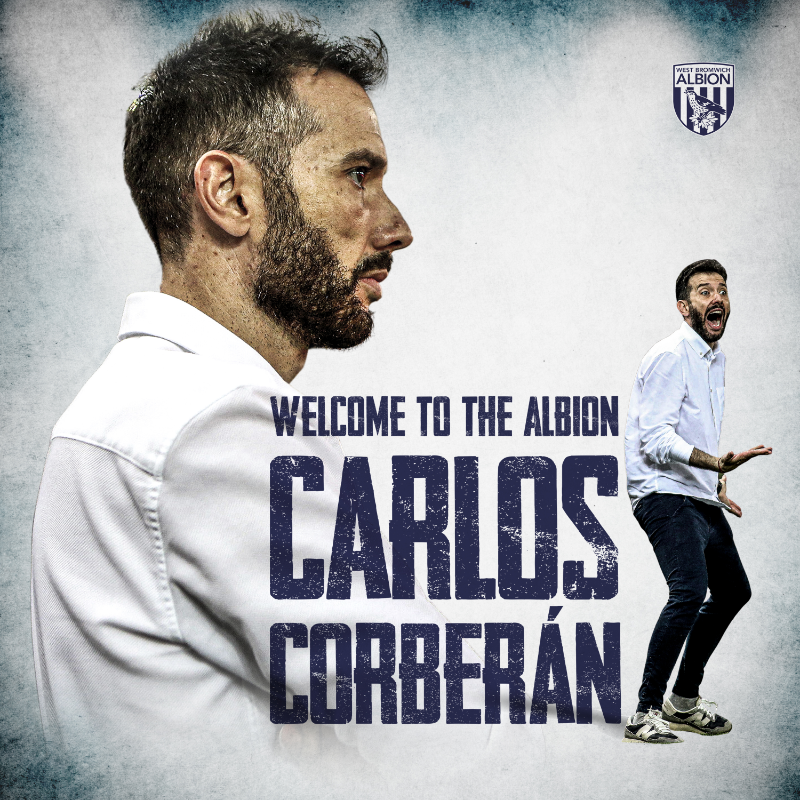 WBA's tweet photo. We’re delighted to announce the appointment of @CarlosCorberan as our new Head Coach!

Welcome to the Albion, Carlos. 💙🤍