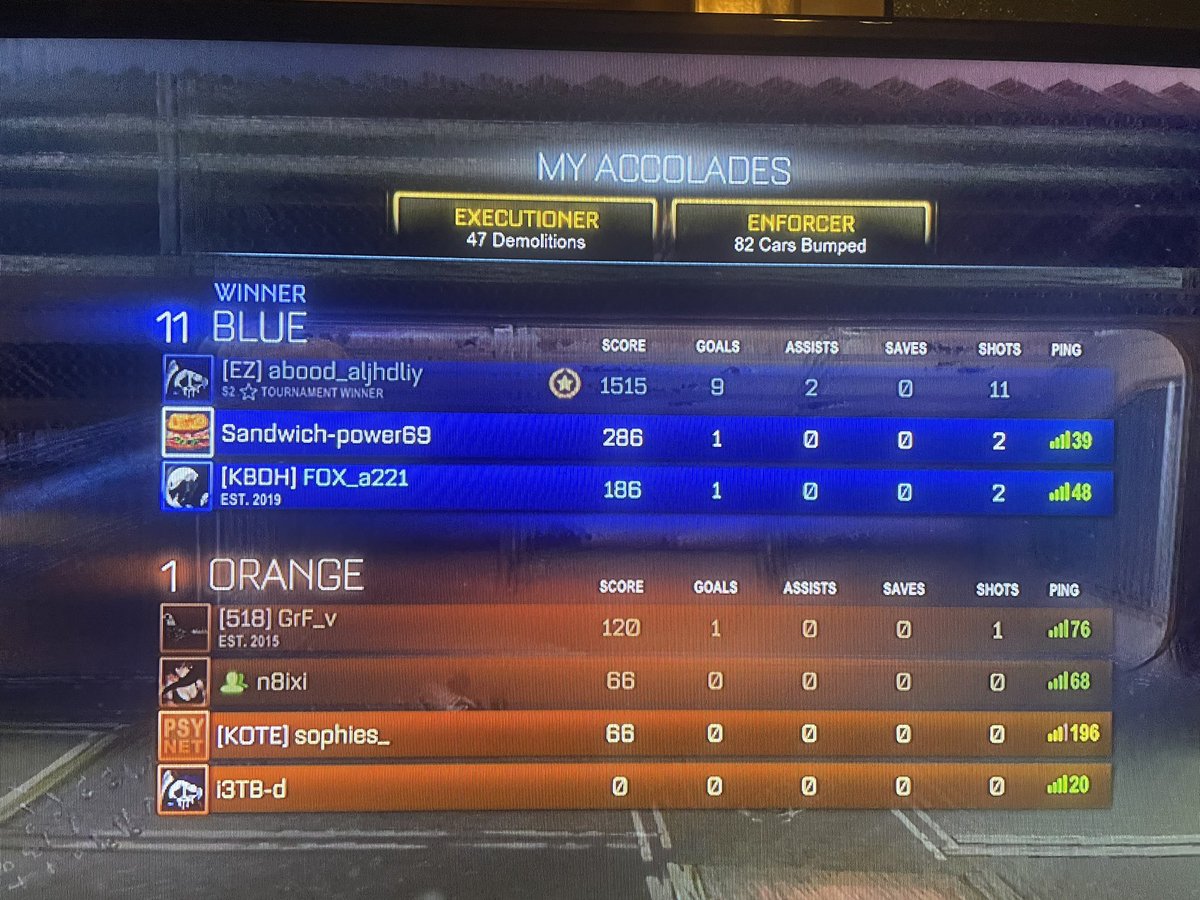 Lactuent's tweet photo. I got 47 demos in the spooky cube mode #RocketLeague https://t.co/cKdd6UQZoO