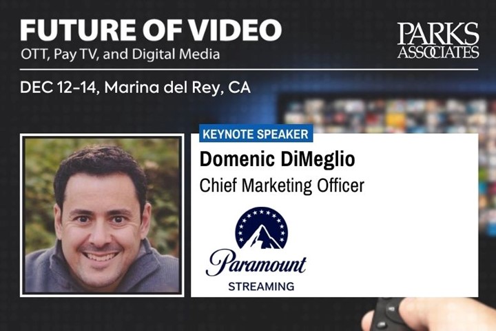 We are excited to announce keynote speaker Domenic DiMeglio at @Paramountco for @ParksAssociates’ #FutureVideo22 on Dec. 14 at 12:00 PM CT. Register Now: bit.ly/3TiBEBl #ott #streamingdevices #videoservices #digitalcontent #digitalmedia #personalization #entertainment