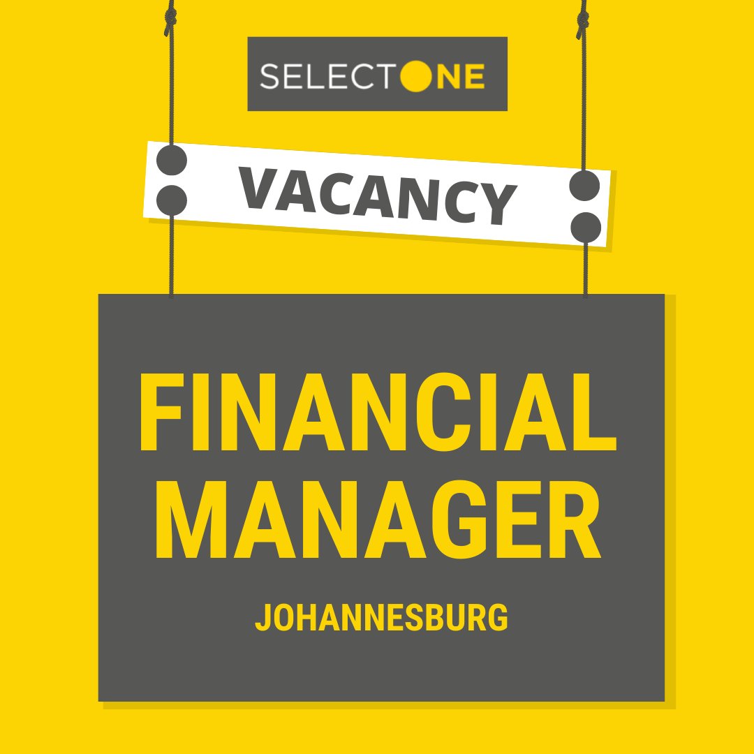 SelectONEza's tweet photo. #Vacancy #NowHiring #FinancialManager #Johannesburg

🟡To apply: 
🌐 https://t.co/Ggt1y3pJCv
📧 info@selectone.co.za

🟡 View #AllJobs &amp; #vacancies available on #SelectONE here: https://t.co/bYT8B5PI8O https://t.co/wXTnx81zaC