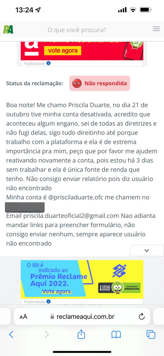 Priduarteofc's tweet photo. @instagram @instagram ainda não me ajudaram a recuperar minhas contas https://t.co/b2ue6XQLDU
