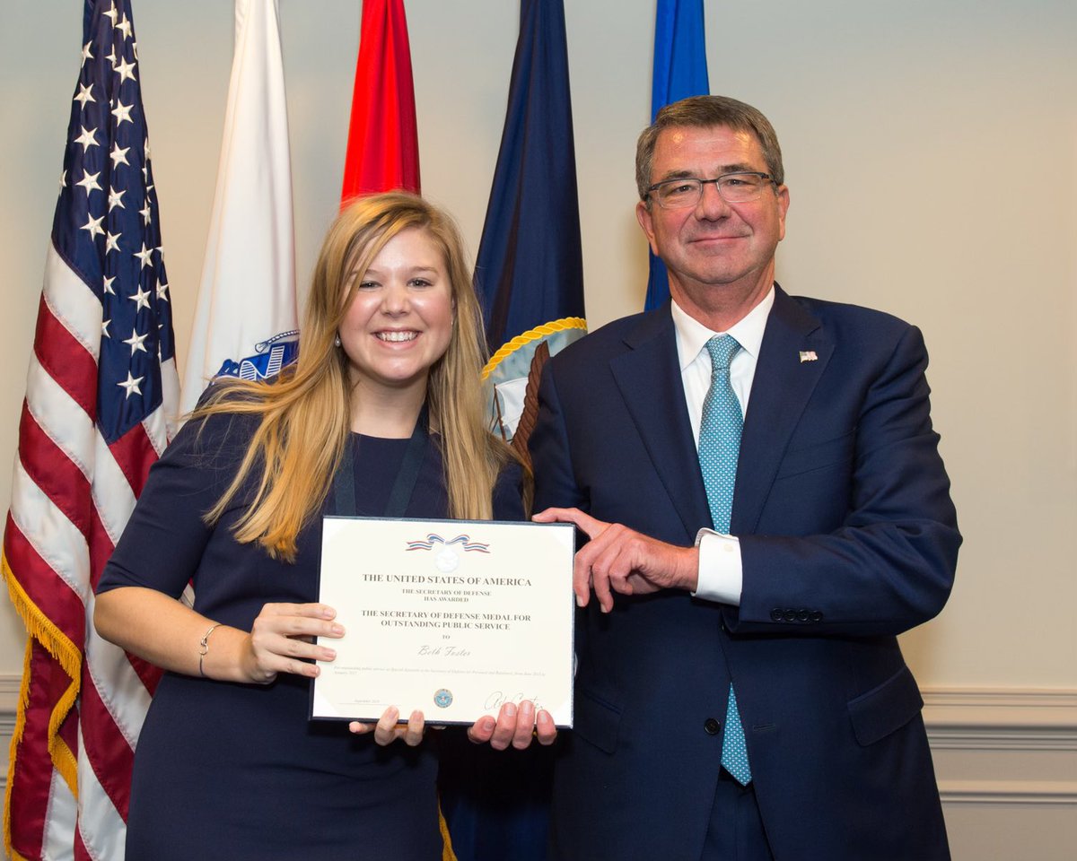 BethBFoster's tweet photo. I carry his lessons with me every day in the Pentagon. He taught me that people matter, and instilled in me a deep passion for personnel issues. I watched him make hard decisions, like opening all combat positions to women and overturning the ban on transgender service. https://t.co/4jeeuPz9Vw