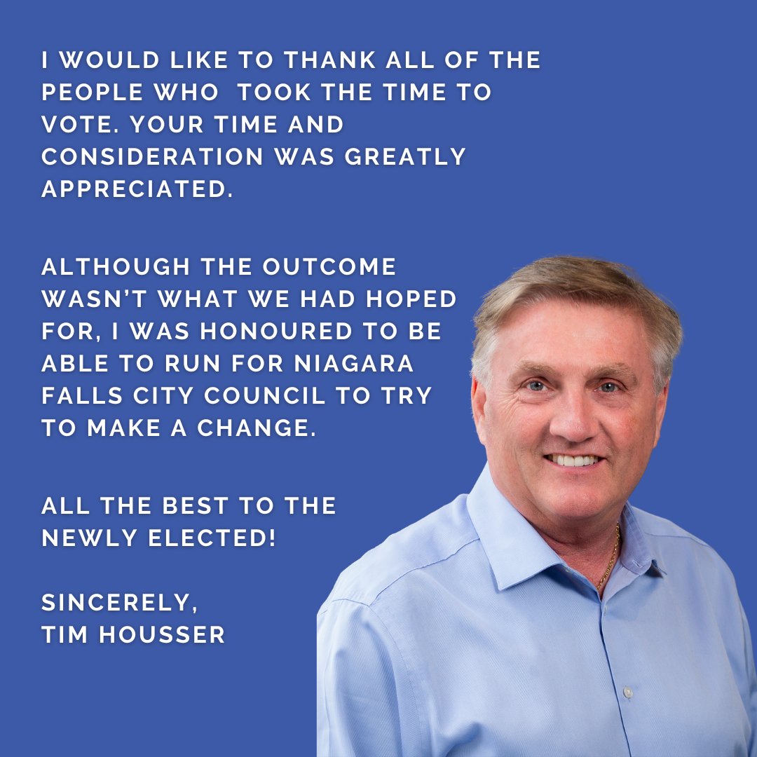 Thank you for  all the support and wishing all the best to our newly elected officials!

- Tim