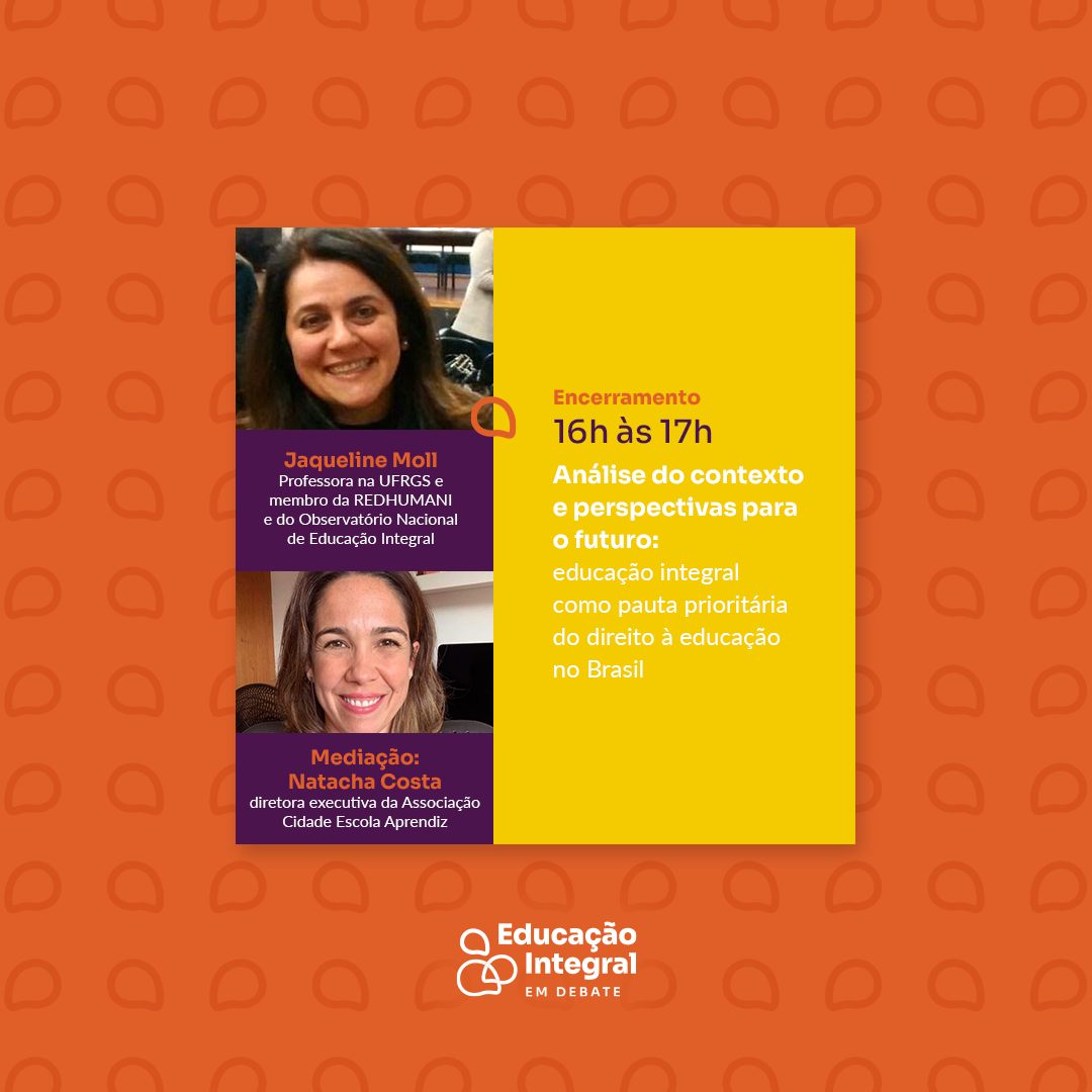 Na programação, entre os temas que serão debatidos está “Análise do contexto e perspectivas para o futuro: educação integral como pauta prioritária do direito à educação no Brasil”. Com mediação da diretora-executiva da Cidade Escola Aprendiz, Natacha Costa (<a href="/Natacha48164408/">Natacha Costa</a>), +