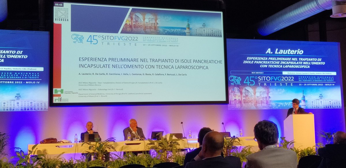 IvanVella91's tweet photo. Our work regarding #pancreatic islet #transplantation in omentum is #best abstract at the annual congress of @sito_trapianti in Trieste! 🔝🚀

Great achievement for our team!

Thanks also to our collaboration with #DRI and @CamilloRicordi

@DeCarlis_R @Leo_100nze @MglMic https://t.co/GtnmFUEqyt
