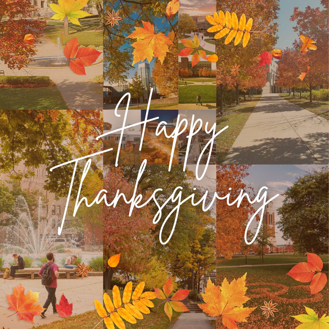 HorizonLeague's tweet photo. Happy Thanksgiving from the entire Horizon League team! In celebration of a season of love and laughter, we’re talking a look at the beautiful fall colors from our campuses. https://t.co/LCbK0Y2hjx