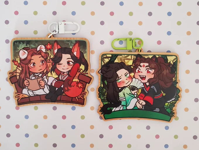 They're here!!!As a thanks to new followers, I'm going to do a charm giveawayone winnerrt/like + followends november 11 -6pm est-choice between hualian or bingqiu 3.5" wooden charmFeel free to comment why you like a certain pair, I'd love to know~ 