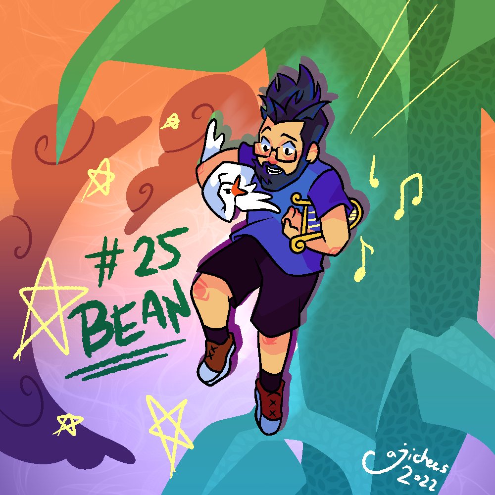 hfdb_artists's tweet photo. today's prompt is bean! you know, like that one kids book, about the beanstalk and all LOL! i tried to color it like a children's book, or at least like the very colorful ones i was given X) - aji 🧀

#homefreearttober #ortober https://t.co/qaRiTRB9hk