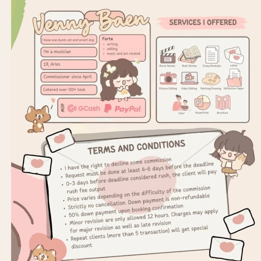 debaeven's tweet photo. henlo winkies!
need a helping hand? call venny baen!  Check out the services i offer in my commission sheet below. If you're interested, you can always slide into my dm.

🍓updates: #winkybink
🍓arts: #vennymake https://t.co/pGSy2gMHZn