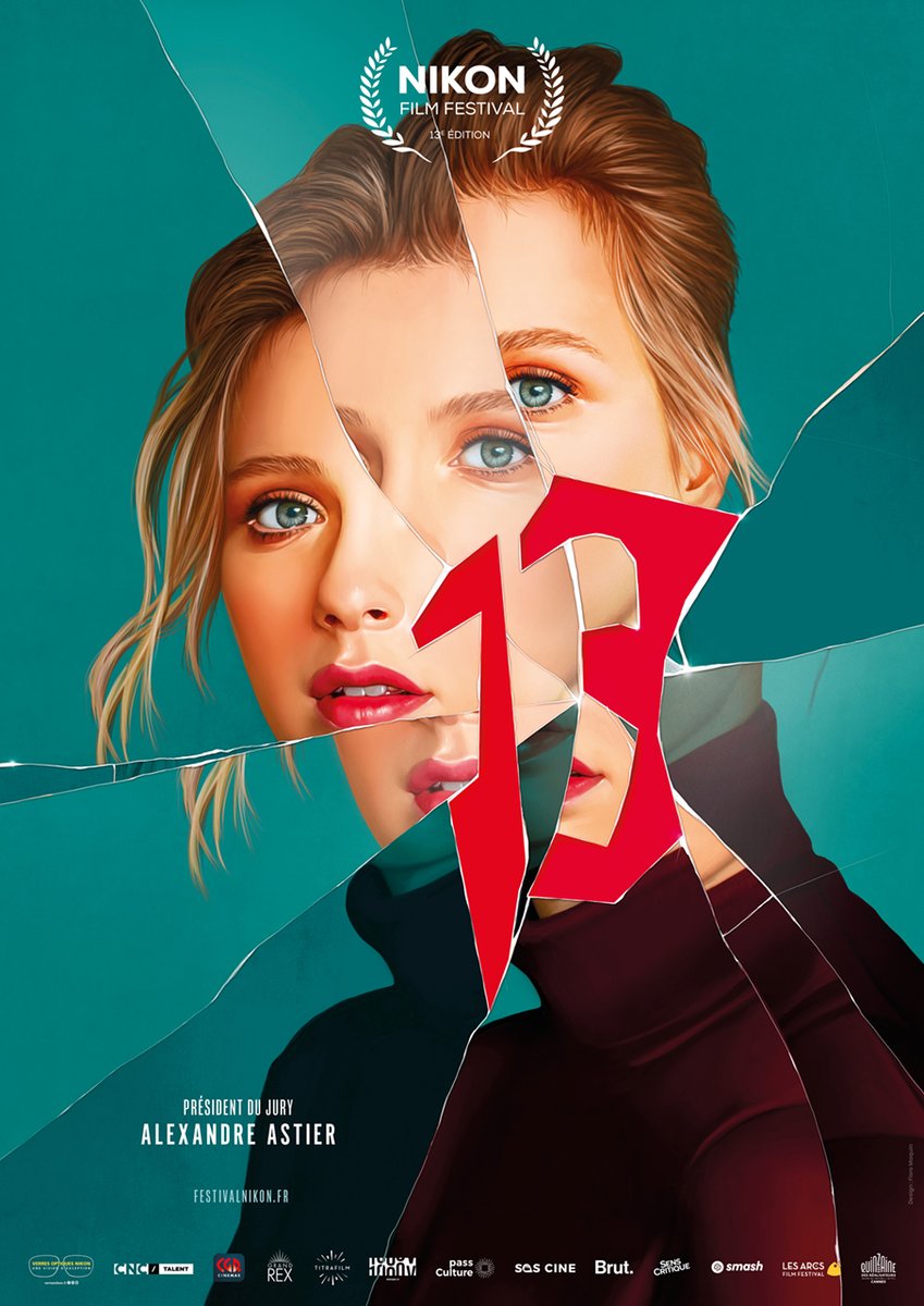 FloreMaquin's tweet photo. C’est à nouveau, et pour la 5e fois, un immense plaisir que d’avoir réalisé l’affiche de la nouvelle édition du Nikon Film Festival, dont le thème 2022 est Le Numero 13. Merci à Alexandre Dino et l’équipe du @festivalnikon de m’avoir une nouvelle fois fait confiance https://t.co/qmwOQaLxiw