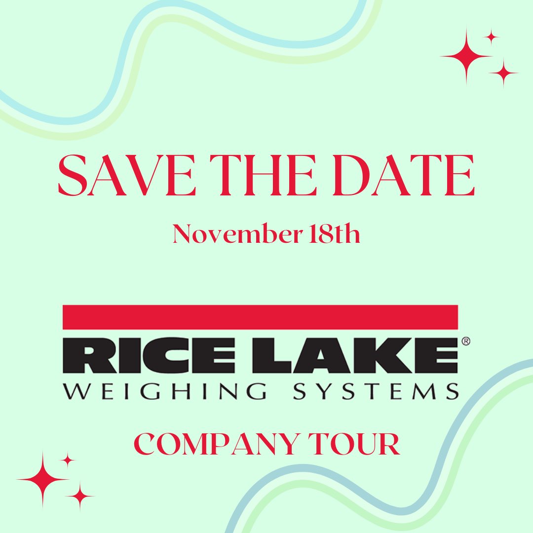 🛑 SAVE THE DATE 🛑 Our Rice Lake Weighing Systems company tour will be taking place on Nov. 18! Stay up to date on the latest information through our meetings &amp; our FB Messenger group chat 💬 #ama #marketing