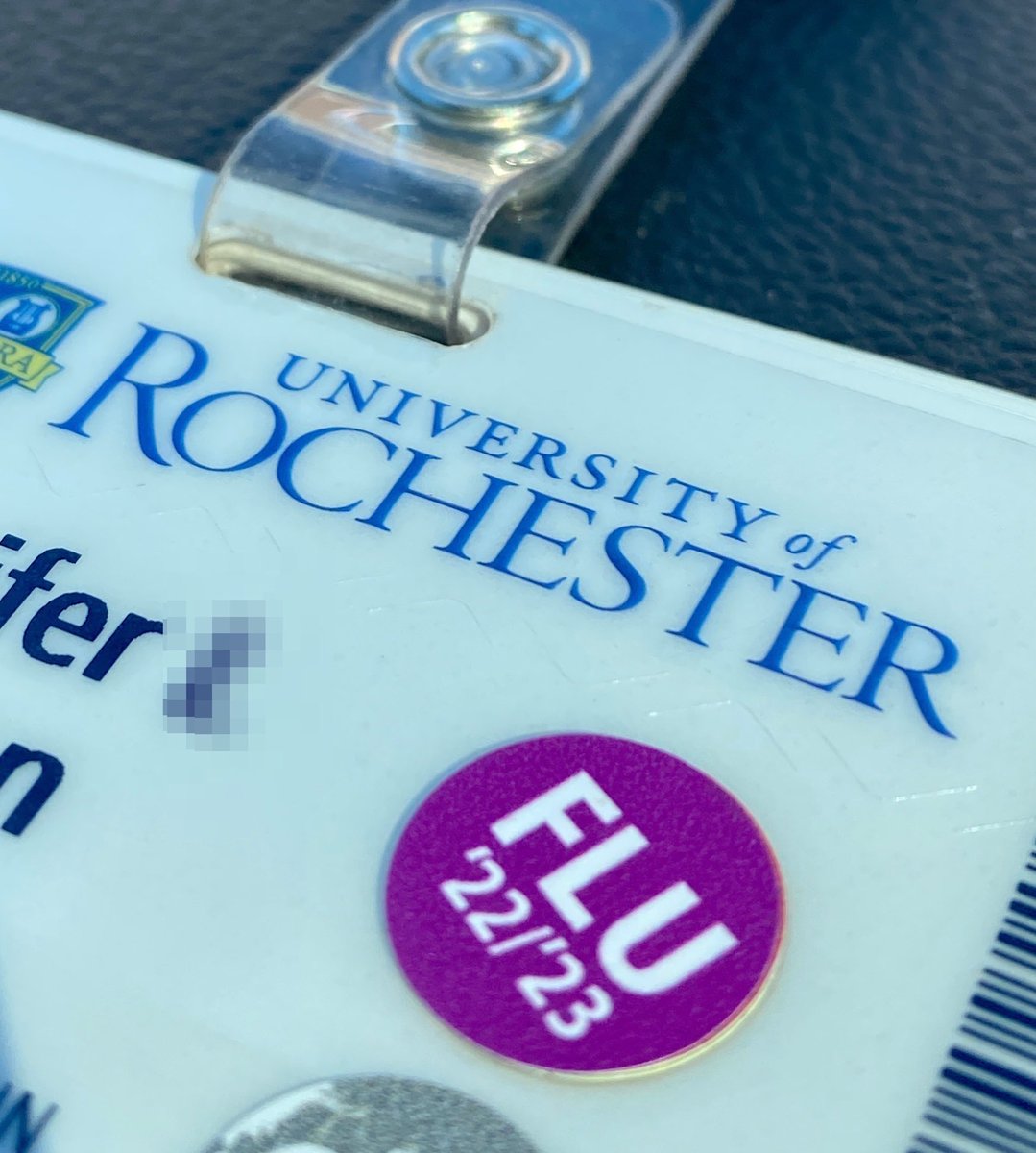 JJ_Rochester's tweet photo. I got my #flubeforeboo… and the sticker too. Translation: I got my #flu shot before Halloween and that’s reflected on my badge. ☑️ https://t.co/yatBjLb3Pz