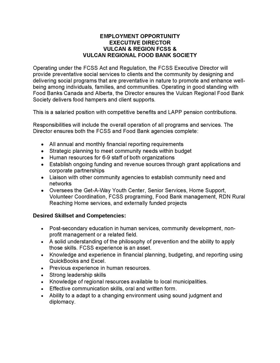 Vulcan Food Bank & FCSS tweet media