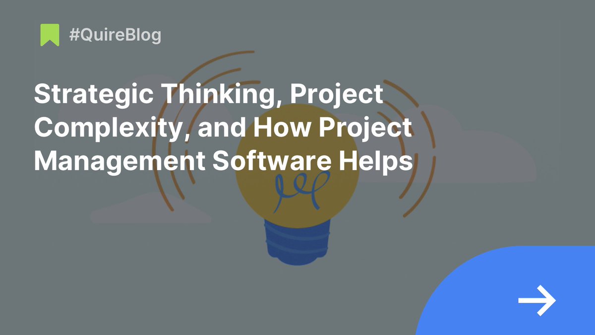 quire_io's tweet photo. Strategic Thinking, Project Complexity, and How Project Management Software Helps📈💪
🔗: https://t.co/QsbIdstDFT
#QuireBlog #projectmanagement #productivity #remotework #GTD #success #goals #goalsetting #smallbiz #timemanagement #SaaS #software #entrepreneurship #businesstips https://t.co/jMeIS78Fnz