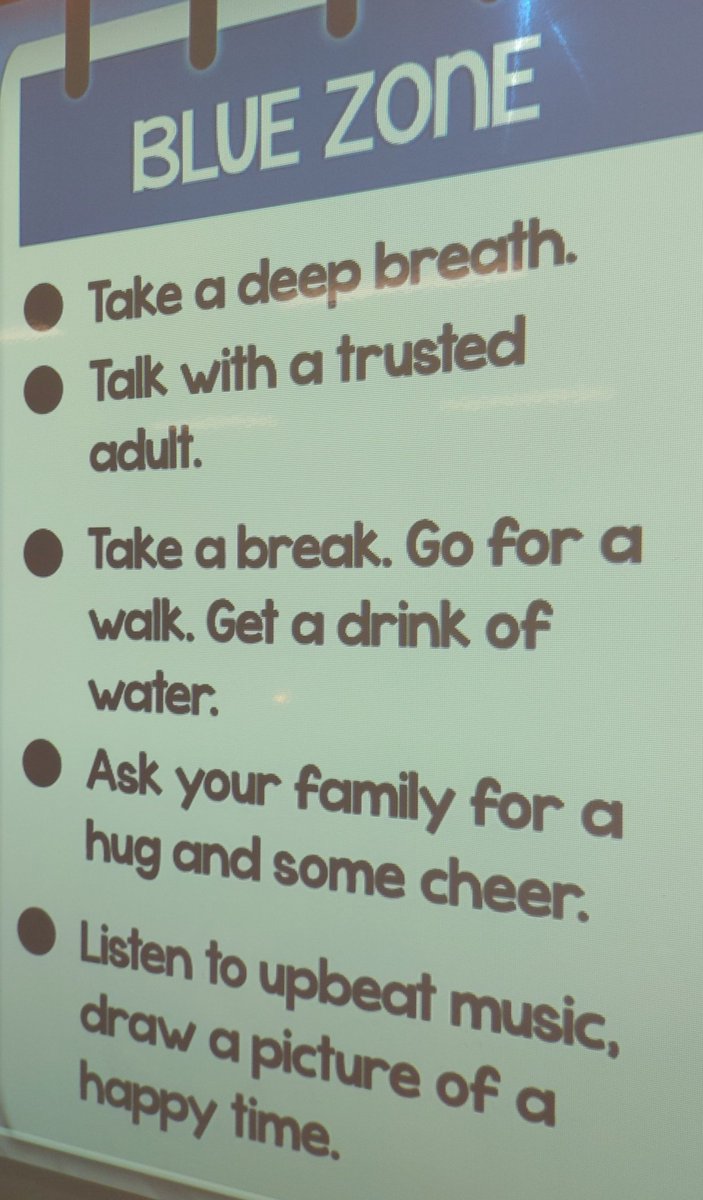 A student in 1-3 noticed that <a href="/Gavinhdsb/">Gavin Robertson</a> plays music at the start of the day to help us come out of the blue zone and into the green zone! <a href="/misscooperhdsb/">Miss Cooper</a> <a href="/SMHO_SMSO/">School Mental Health Ontario</a>